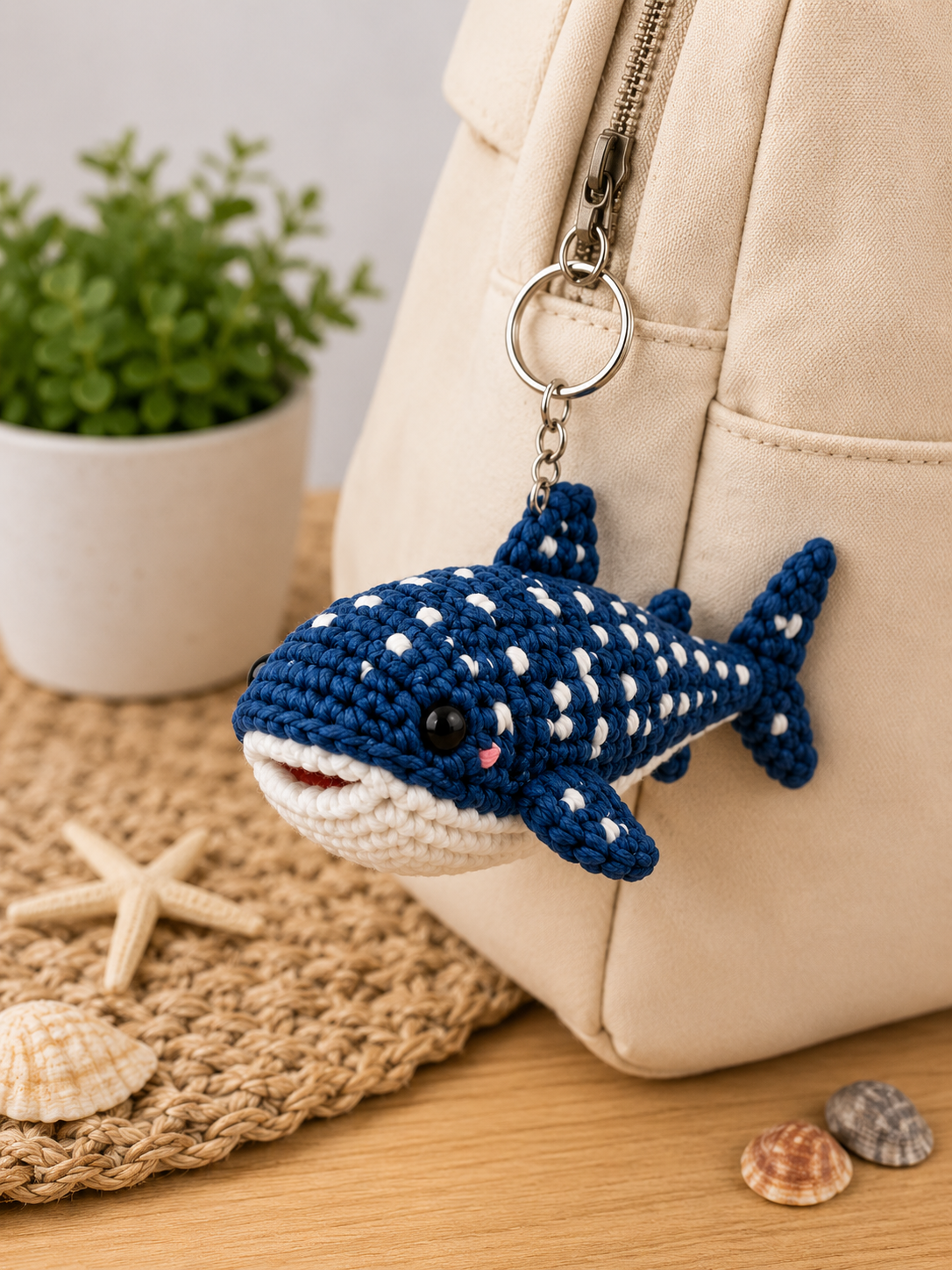 Porte-clés Requin-Baleine au Crochet | Collection Les Amis de l'Océan