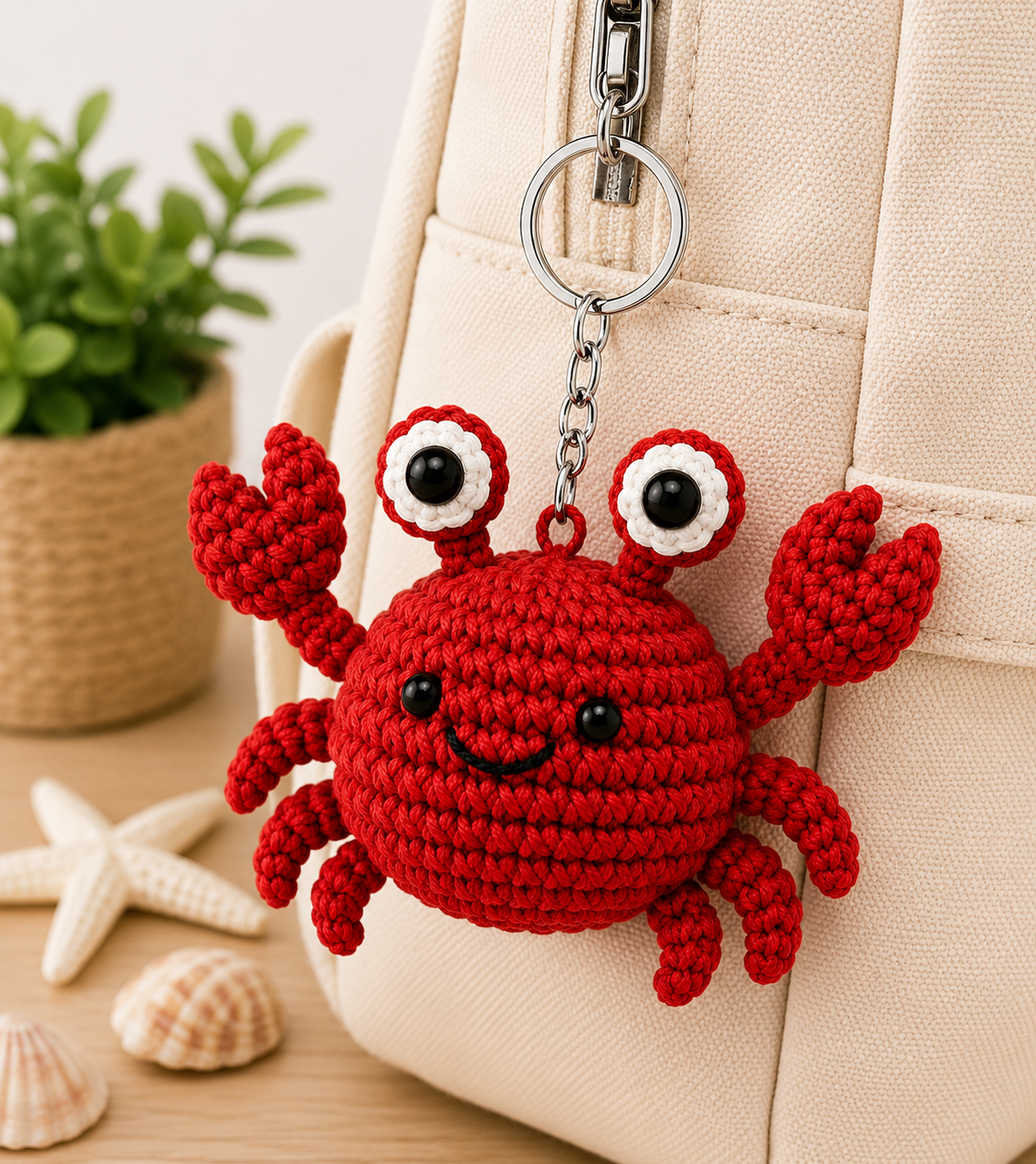 Porte-clés Crabe au Crochet | Collection Les Amis de l'Océan