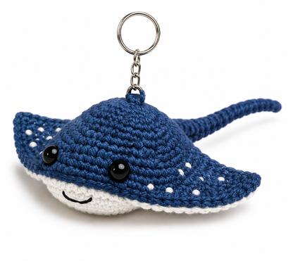 Porte-clés Raie Manta au Crochet | Collection Les Amis de l'Océan