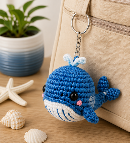 Porte-clés baleine au Crochet | Collection Les Amis de l'Océan