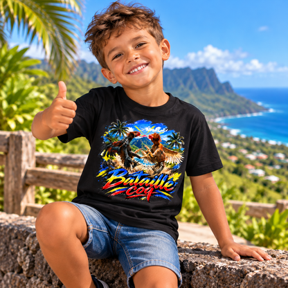 T-shirt Enfant Bataille Coq La Réunion | Nout Péi