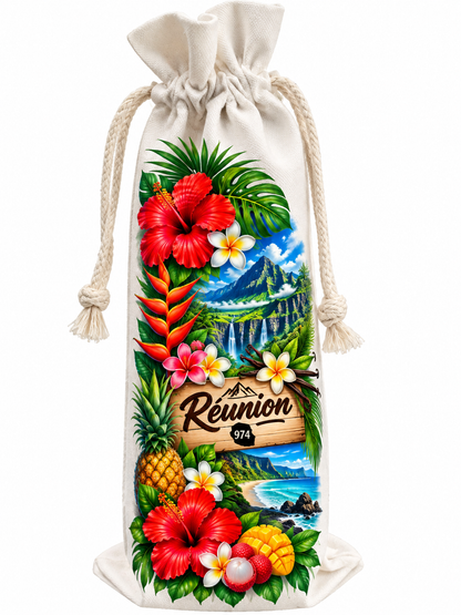 Sac à bouteille 750 ml La Réunion 974 – Tropical | Nout Pei