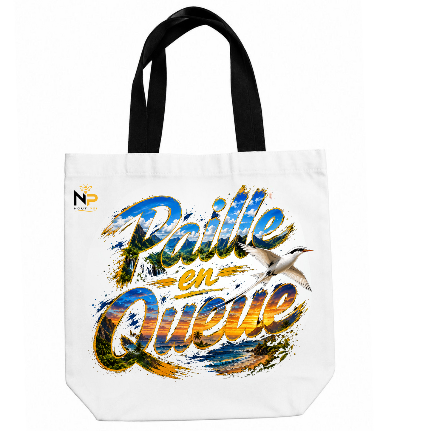 Tote Bag Nout Péi – Édition Paille en Queue