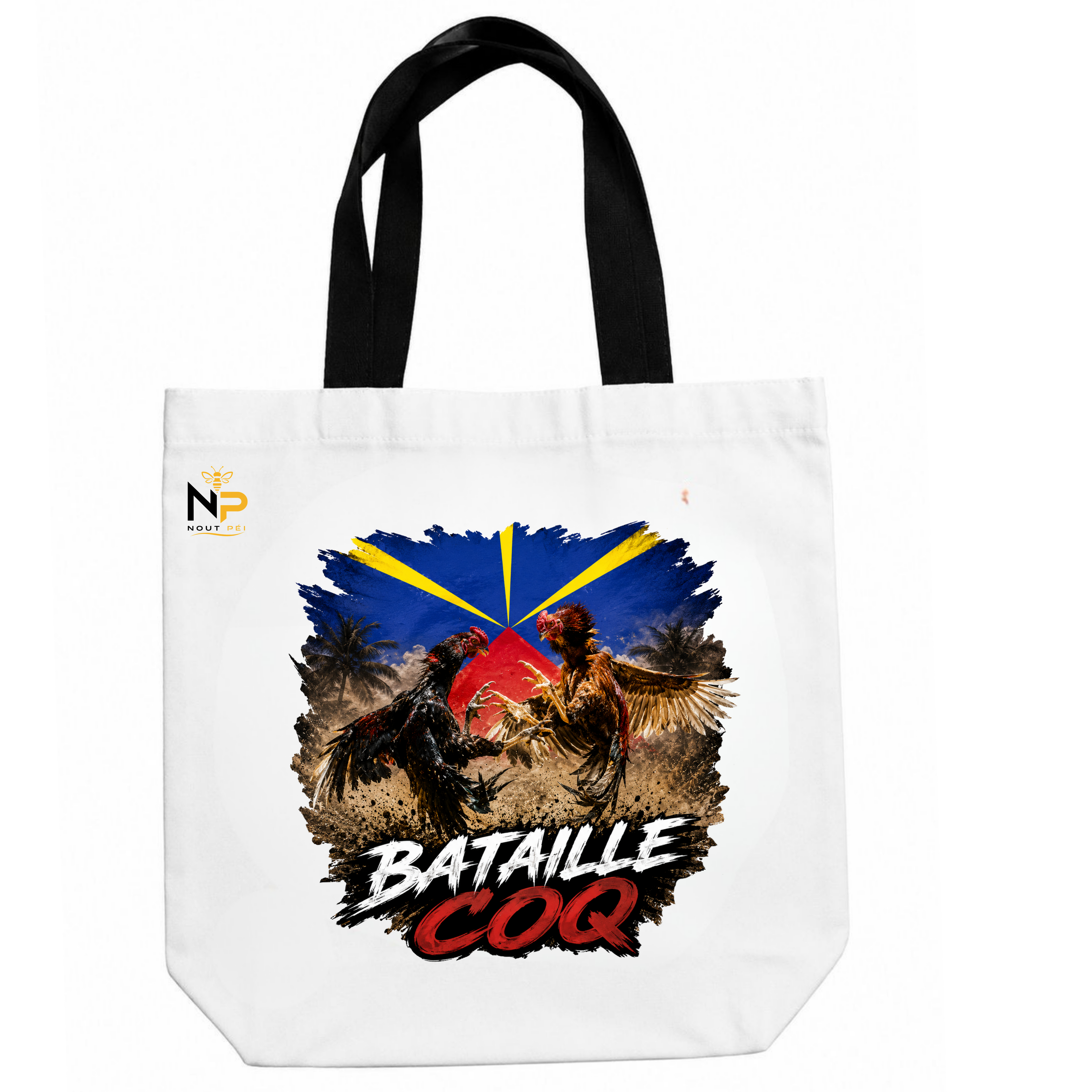 Tote Bag Nout Péi – Édition Bataille Coq
