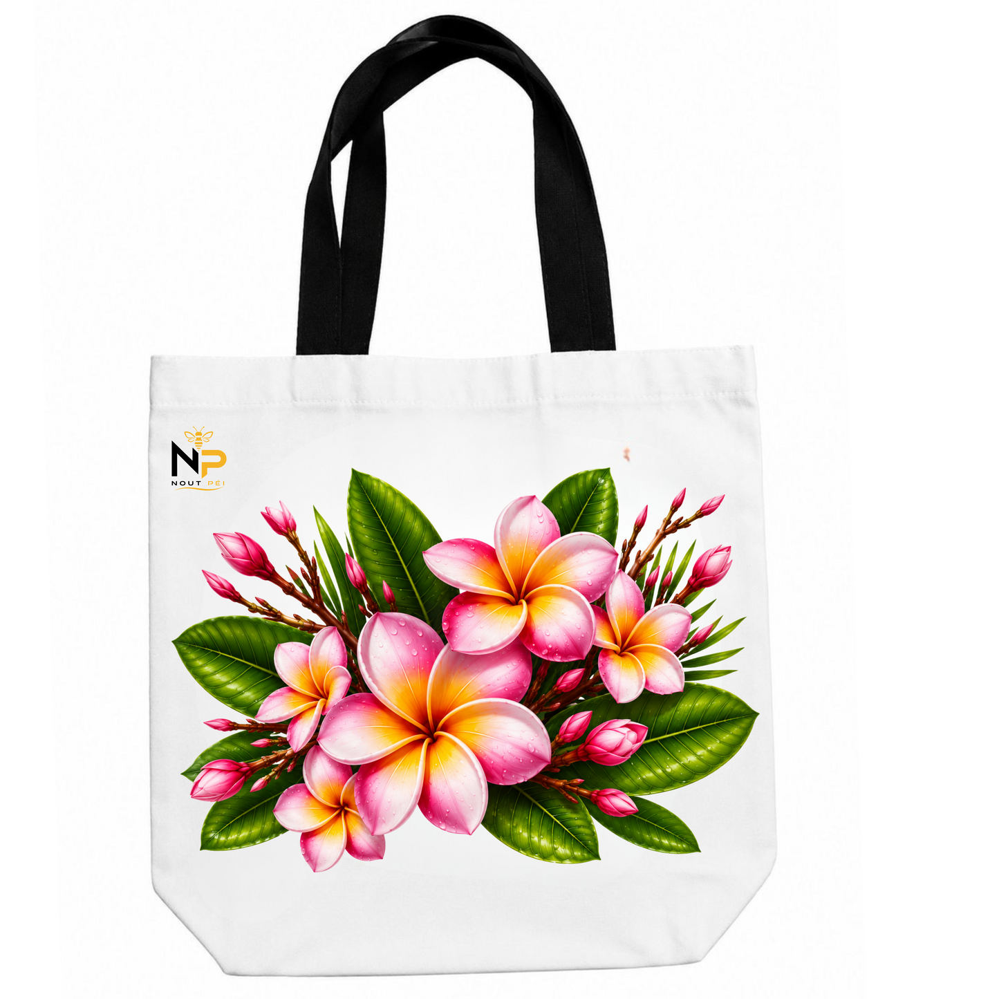 Tote Bag Nout Péi – Édition Frangipanier Rose