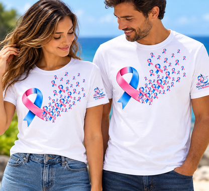 T-shirt blanc – L'Envol des Rubans Rose & Bleu | Nos Tout Petits