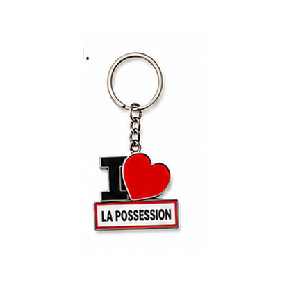 Porte-clé I LOVE La Réunion – Ville au choix / Nout Pei