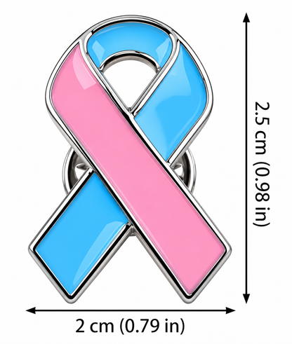 Pin's Ruban Rose et Bleu en Métal – Sensibilisation au Deuil Périnatal