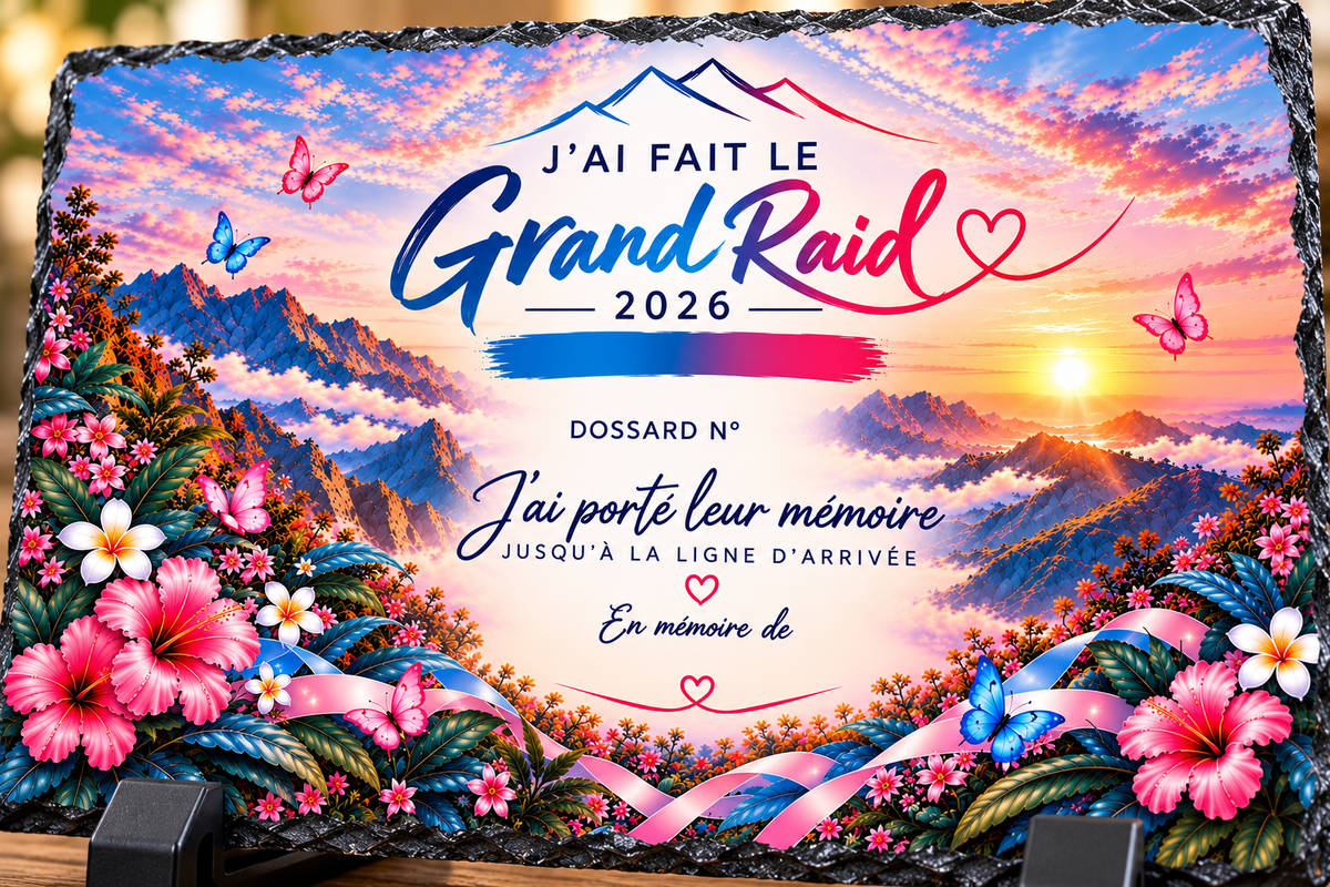 Ardoise de Remerciement Coureur Grand Raid 2026 – Personnalisée 20 × 30 cm