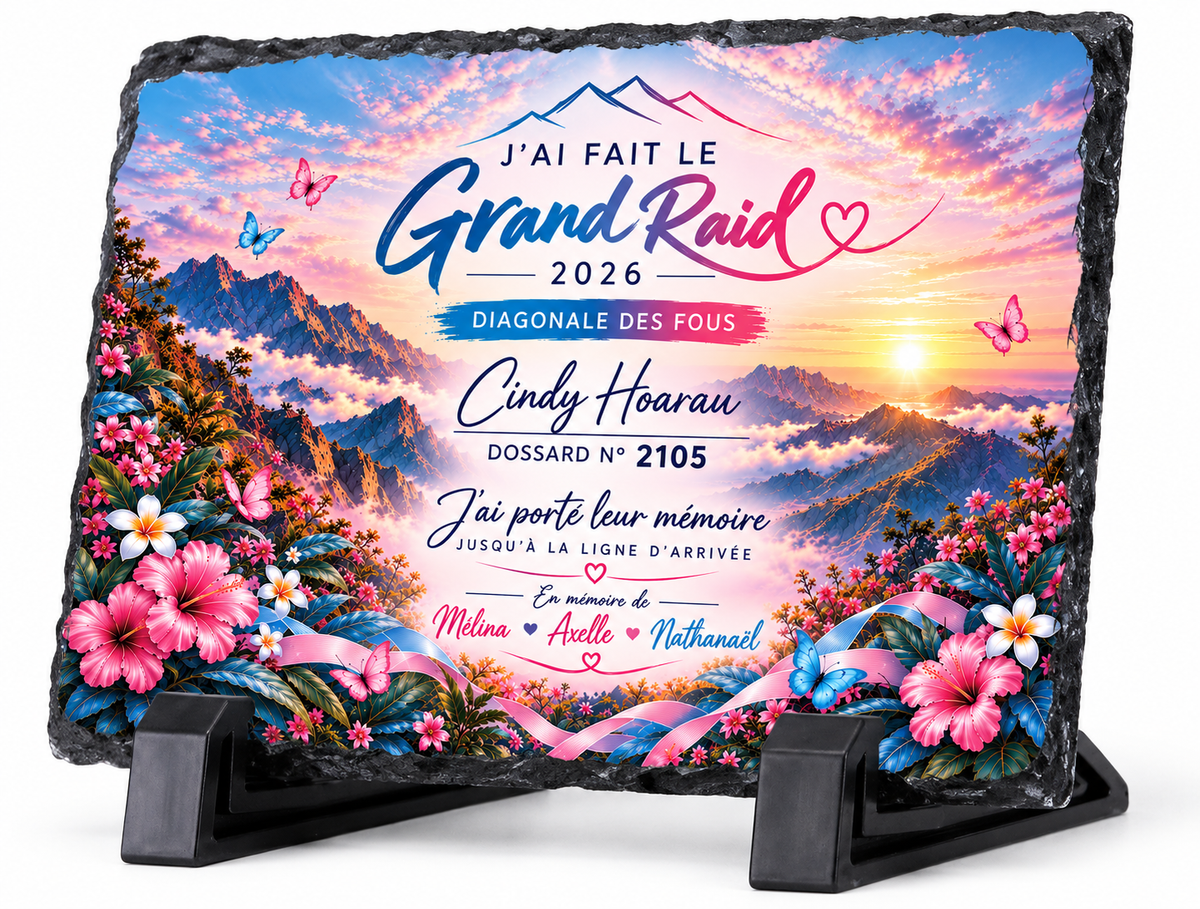 Ardoise de Remerciement Coureur Grand Raid 2026 – Personnalisée 20 × 30 cm