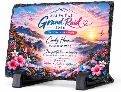 Ardoise de Remerciement Coureur Grand Raid 2026 – Personnalisée 20 × 30 cm