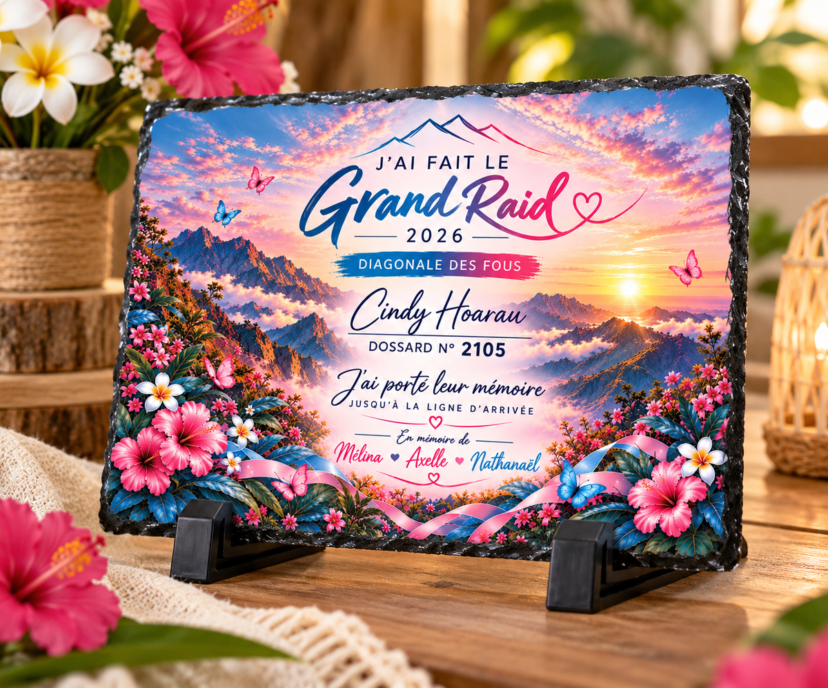 Ardoise de Remerciement Coureur Grand Raid 2026 – Personnalisée 20 × 30 cm