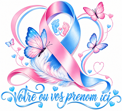 T-shirt blanc hommage deuil périnatal – Personnalisable avec prénom(s) – Nos Tout Petits
