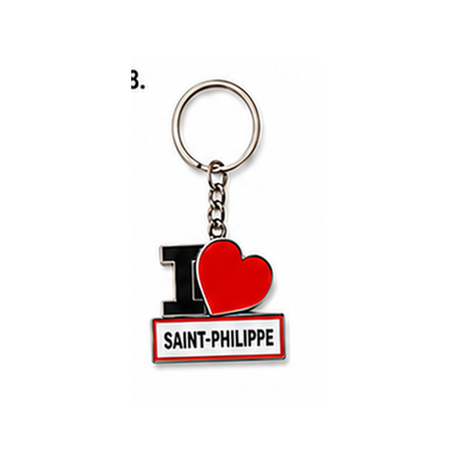 Porte-clé I LOVE La Réunion – Ville au choix / Nout Pei