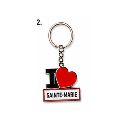 Porte-clé I LOVE La Réunion – Ville au choix / Nout Pei