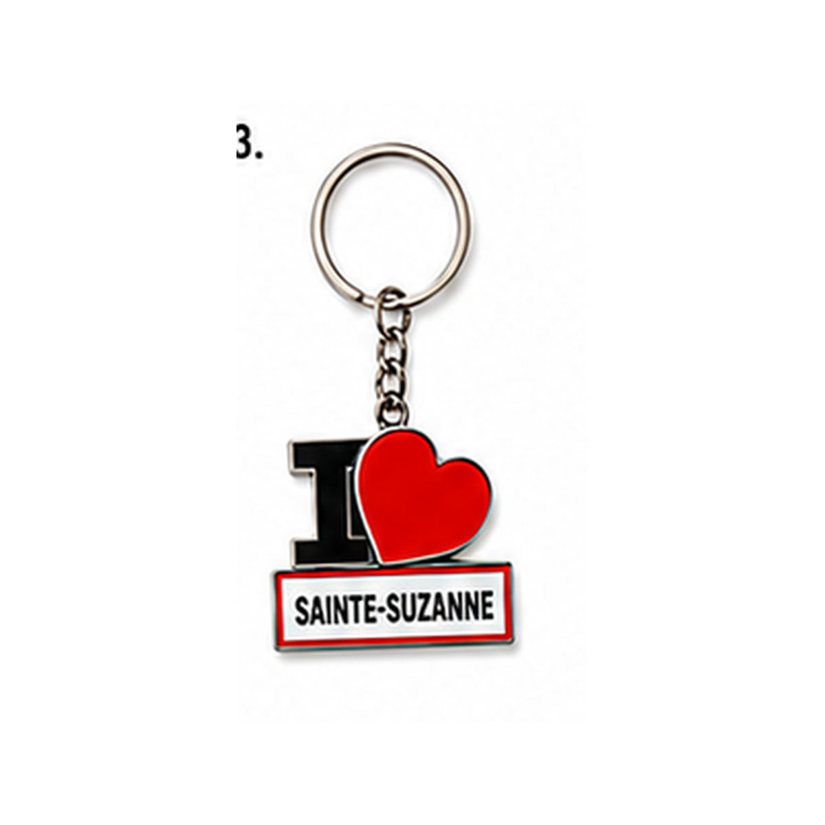 Porte-clé I LOVE La Réunion – Ville au choix / Nout Pei