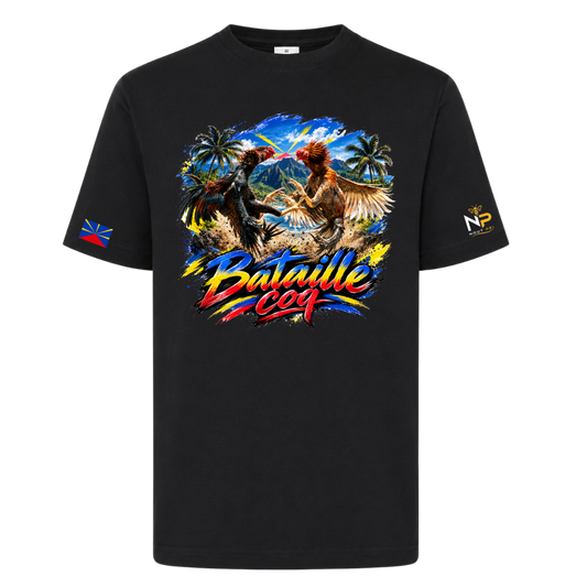T-shirt Bataille Coq – Combat de Coqs La Réunion | Nout Péi