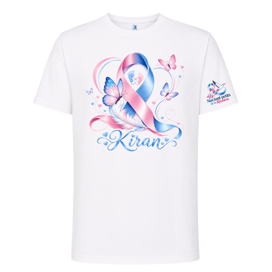 T-shirt blanc hommage deuil périnatal – Personnalisable avec prénom(s) – Nos Tout Petits