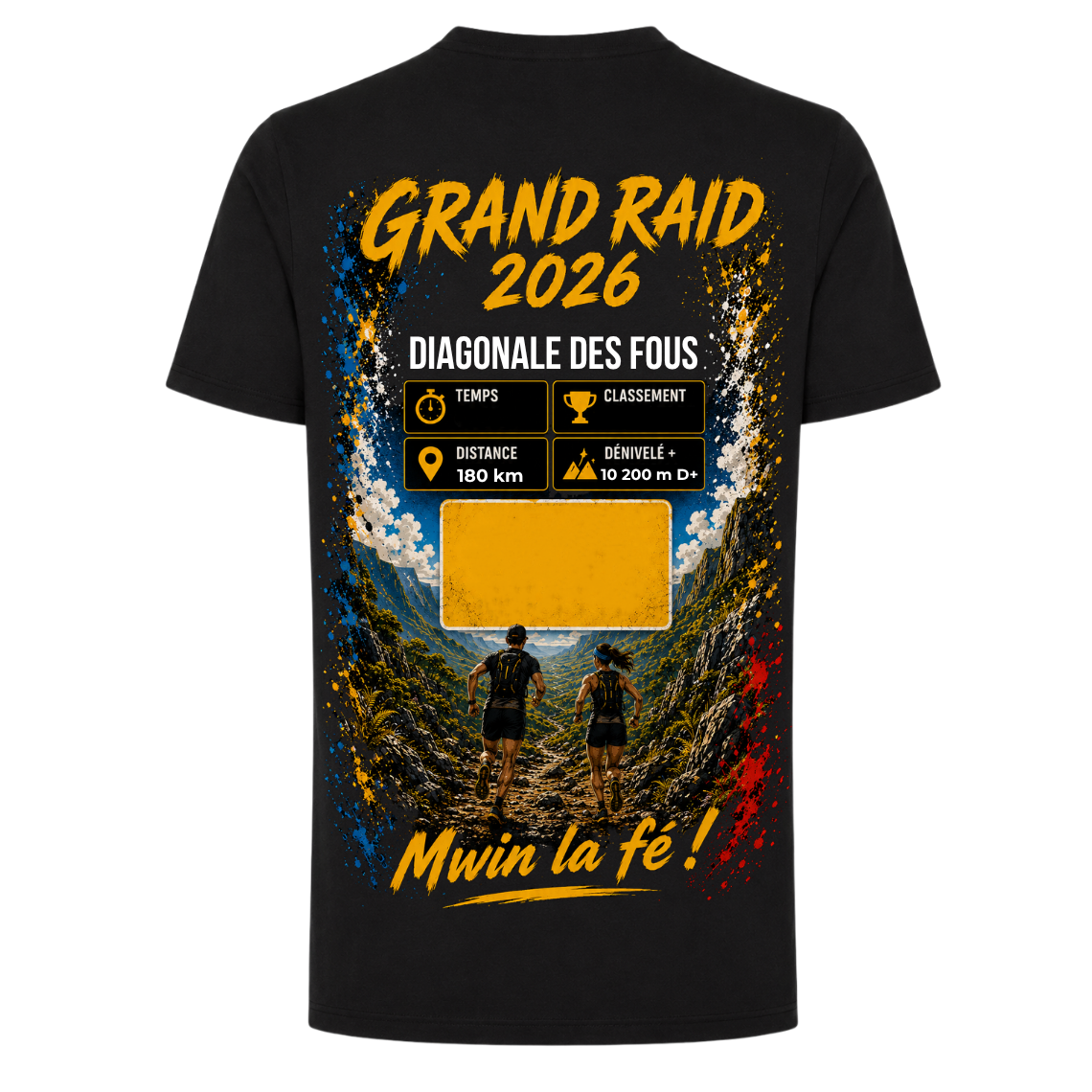 T-shirt Premium Personnalisé Diagonale des Fous 2026 – Grand Raid Réunion | Nout Péi