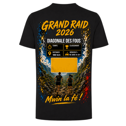 T-shirt Premium Personnalisé Diagonale des Fous 2026 – Grand Raid Réunion | Nout Péi