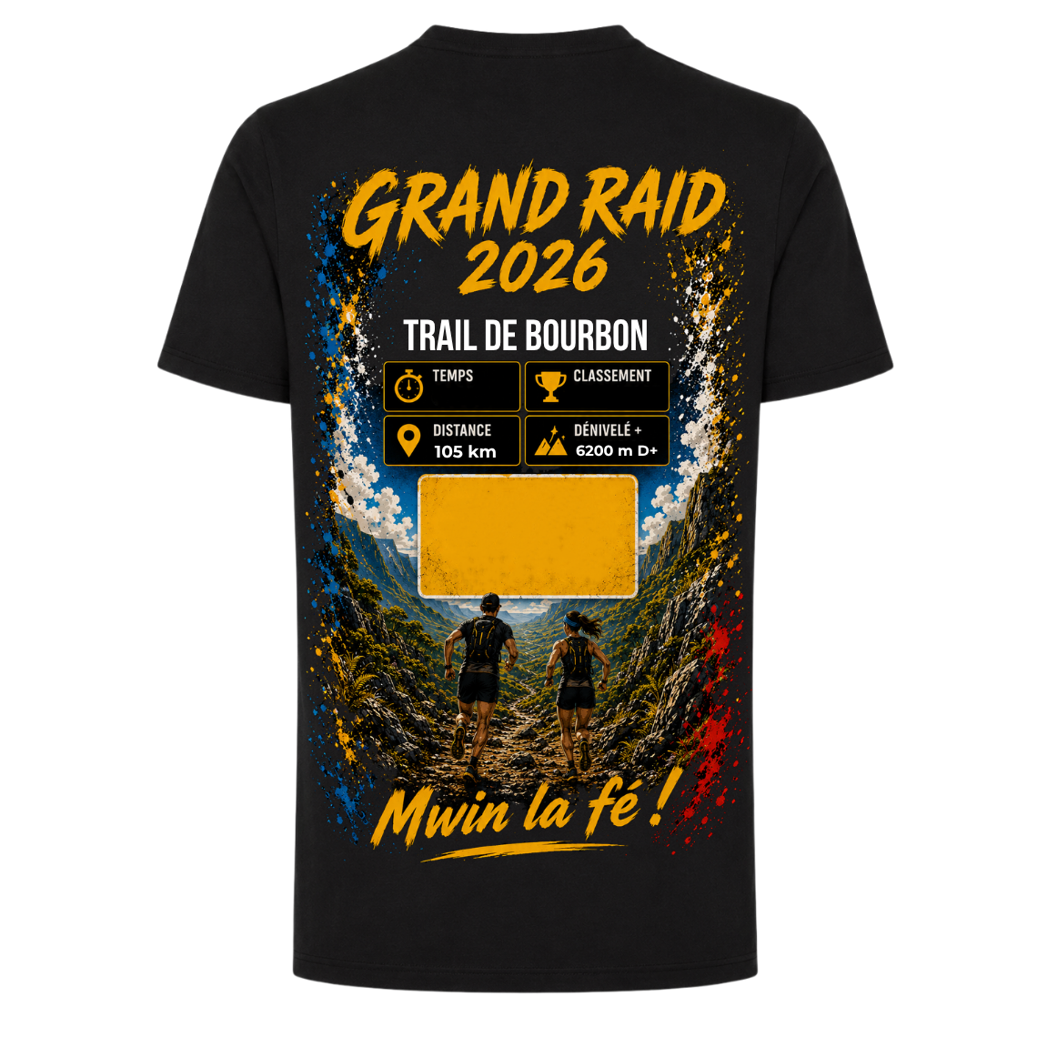 T-shirt Premium Personnalisé Trail de Bourbon 2026 – Grand Raid Réunion | Nout Péi