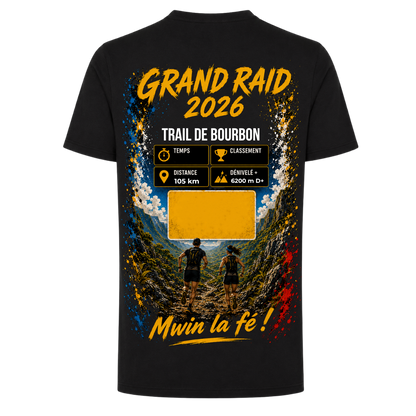 T-shirt Premium Personnalisé Trail de Bourbon 2026 – Grand Raid Réunion | Nout Péi