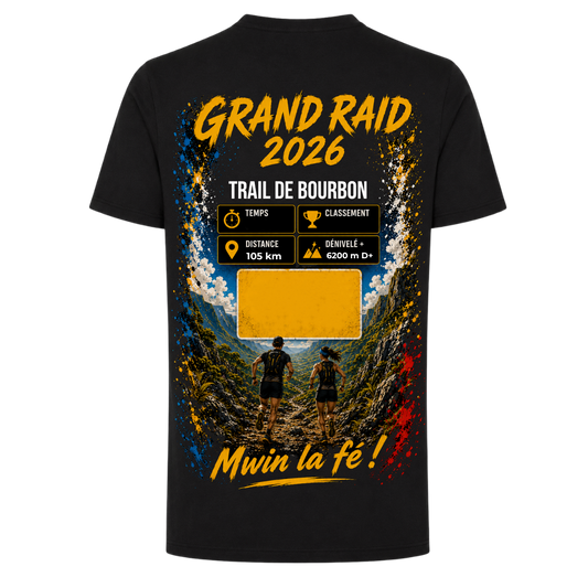 T-shirt Premium Personnalisé Trail de Bourbon 2026 – Grand Raid Réunion | Nout Péi