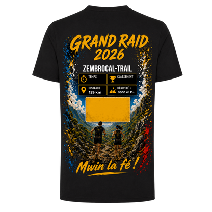 T-shirt Premium Personnalisé Zembrocal Trail 2026 – Grand Raid Réunion | Nout Péi