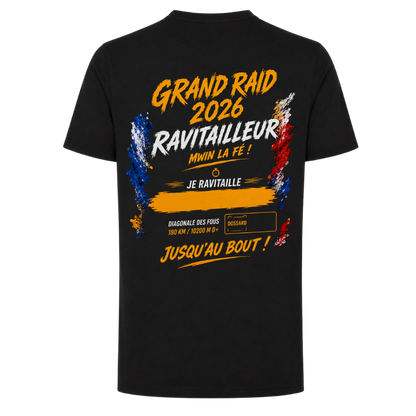 T-shirt Ravitailleur Grand Raid 2026 Diagonale des fous personnalisé | Nout Péi