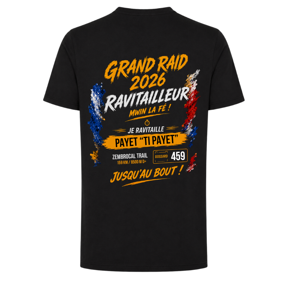 T-shirt Ravitailleur Grand Raid 2026 Zembrocal Trail personnalisé | Nout Péi