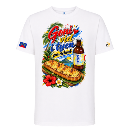 T-shirt Goni vid i tyen pa debout – Kozman Péi| Nout Péi
