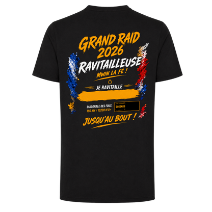 T-shirt Ravitailleuse Grand Raid 2026 Diagonale des fous personnalisé | Nout Péi
