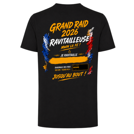 T-shirt Ravitailleuse Grand Raid 2026 Diagonale des fous personnalisé | Nout Péi