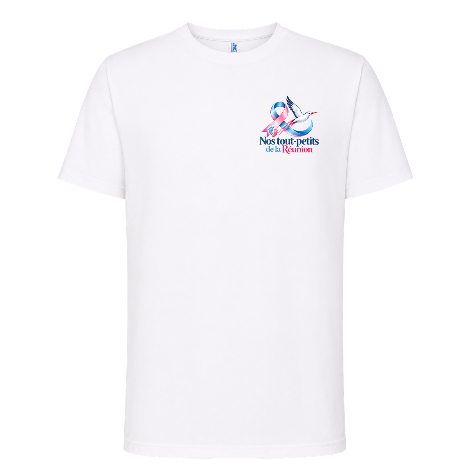 T-shirt blanc– Nos Tout-Petits de La Réunion – 100 % Coton