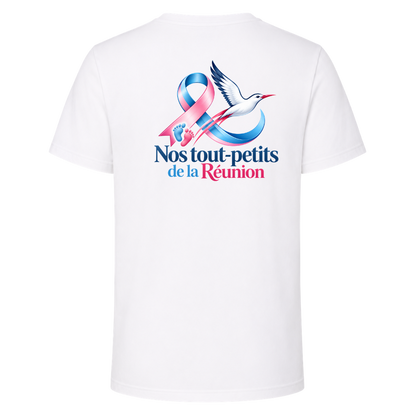 T-shirt blanc– Nos Tout-Petits de La Réunion – 100 % Coton