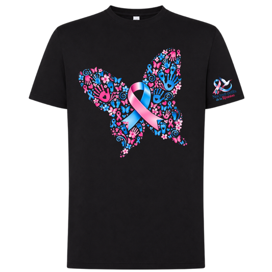 T-shirt noir – Empreintes d'Amour | Ruban Rose & Bleu