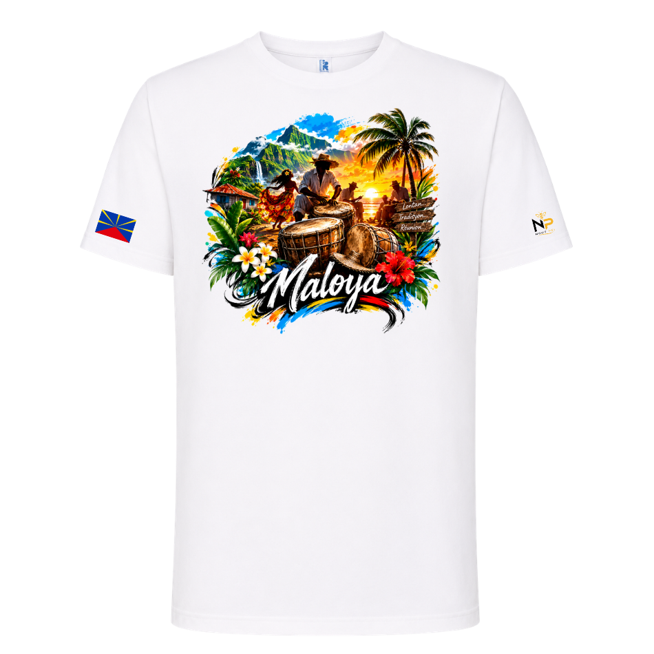T-shirt Maloya Réunion – Design Tropical | Nout Péi