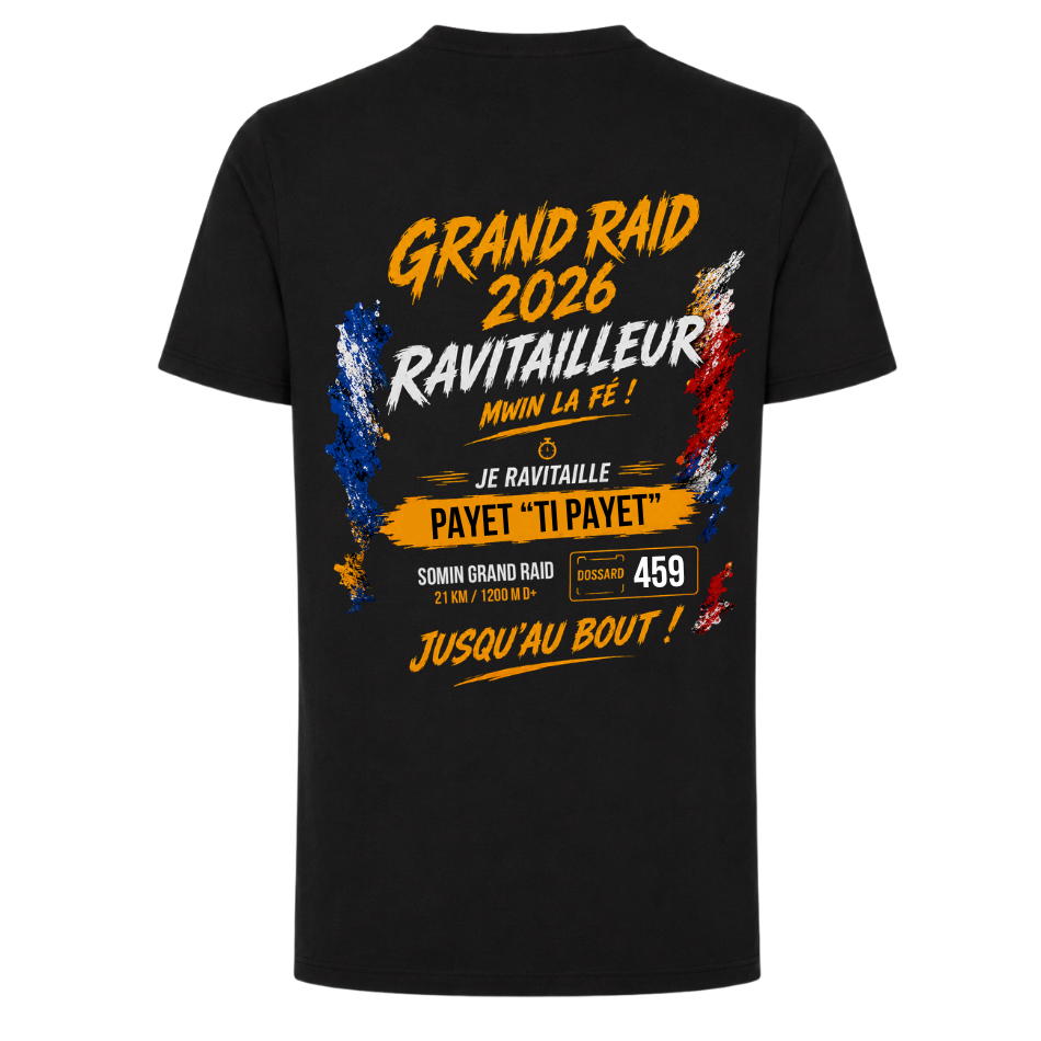 T-shirt Ravitailleur Grand Raid 2026 Somin Grand Raid  personnalisé | Nout Péi