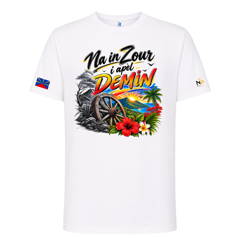 T-shirt Na in zour i apèl demin – Kozman Péi| Nout Péi