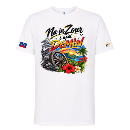 T-shirt Na in zour i apèl demin – Kozman Péi| Nout Péi