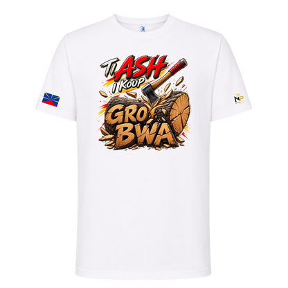 T-shirt Ti ash i koup gro bwa – Kozman Péi| Nout Péi