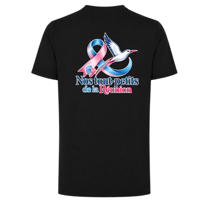 T-shirt noir– Nos Tout-Petits de La Réunion – 100 % Coton