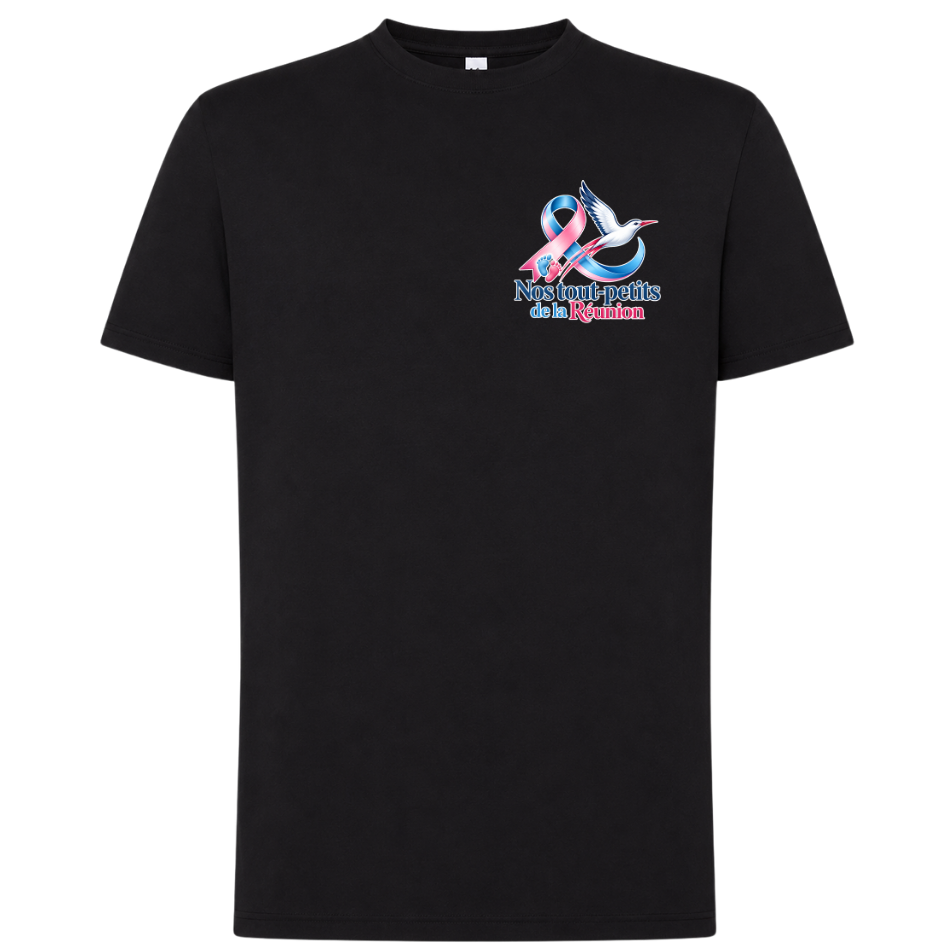 T-shirt noir– Nos Tout-Petits de La Réunion – 100 % Coton