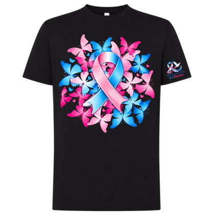 T-shirt noir– Ruban Rose & Bleu et Papillons | Nos Tout Petits