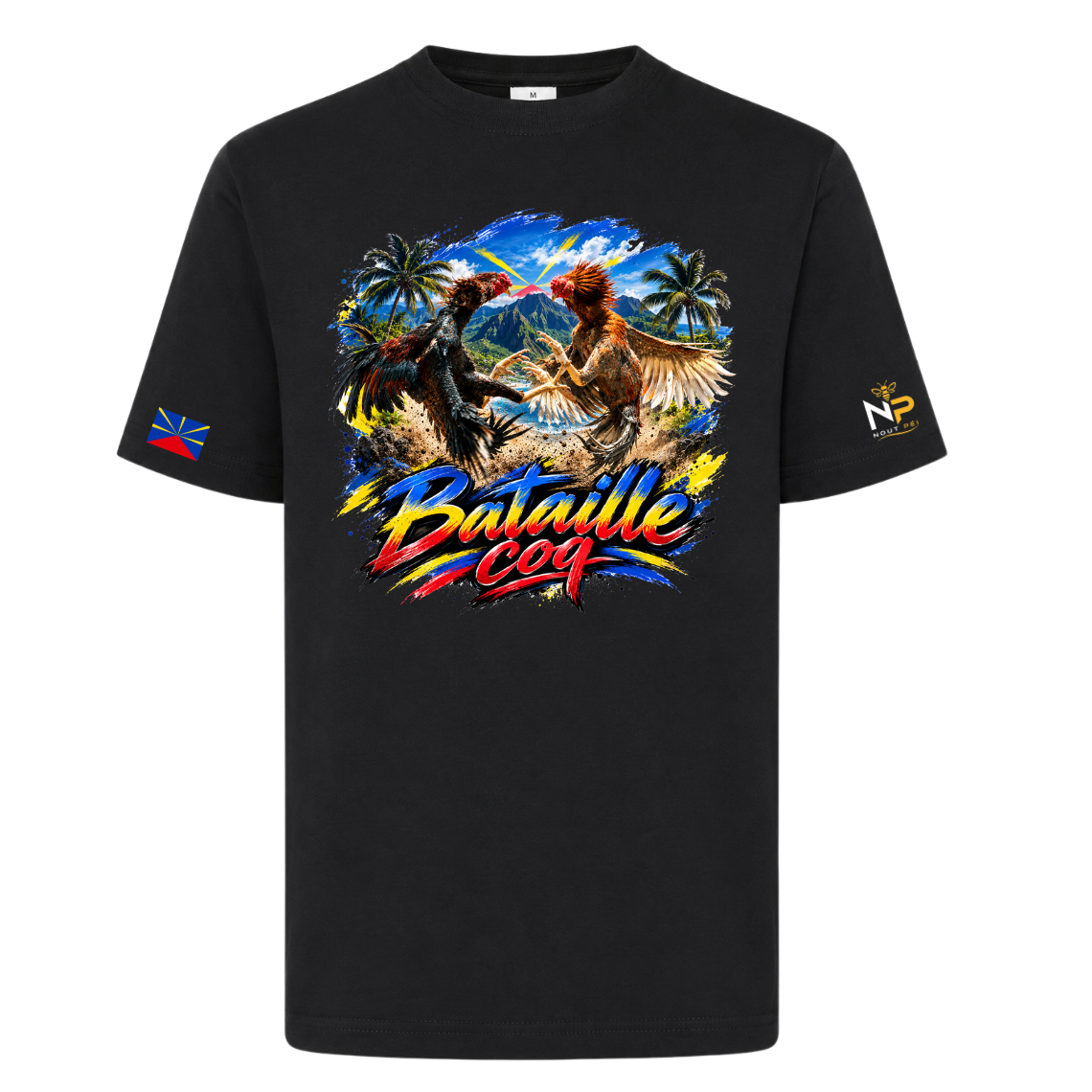 T-shirt Enfant Bataille Coq La Réunion | Nout Péi