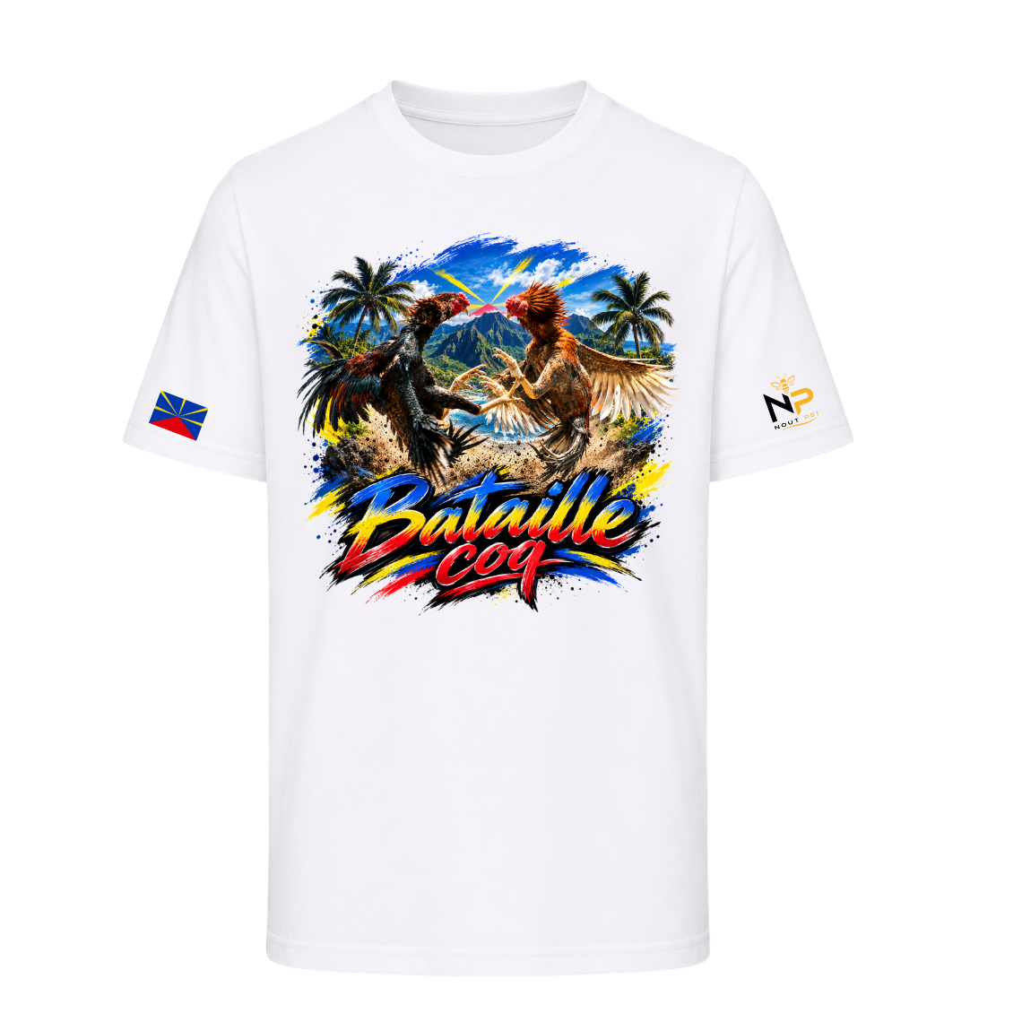 T-shirt Enfant Bataille Coq La Réunion | Nout Péi