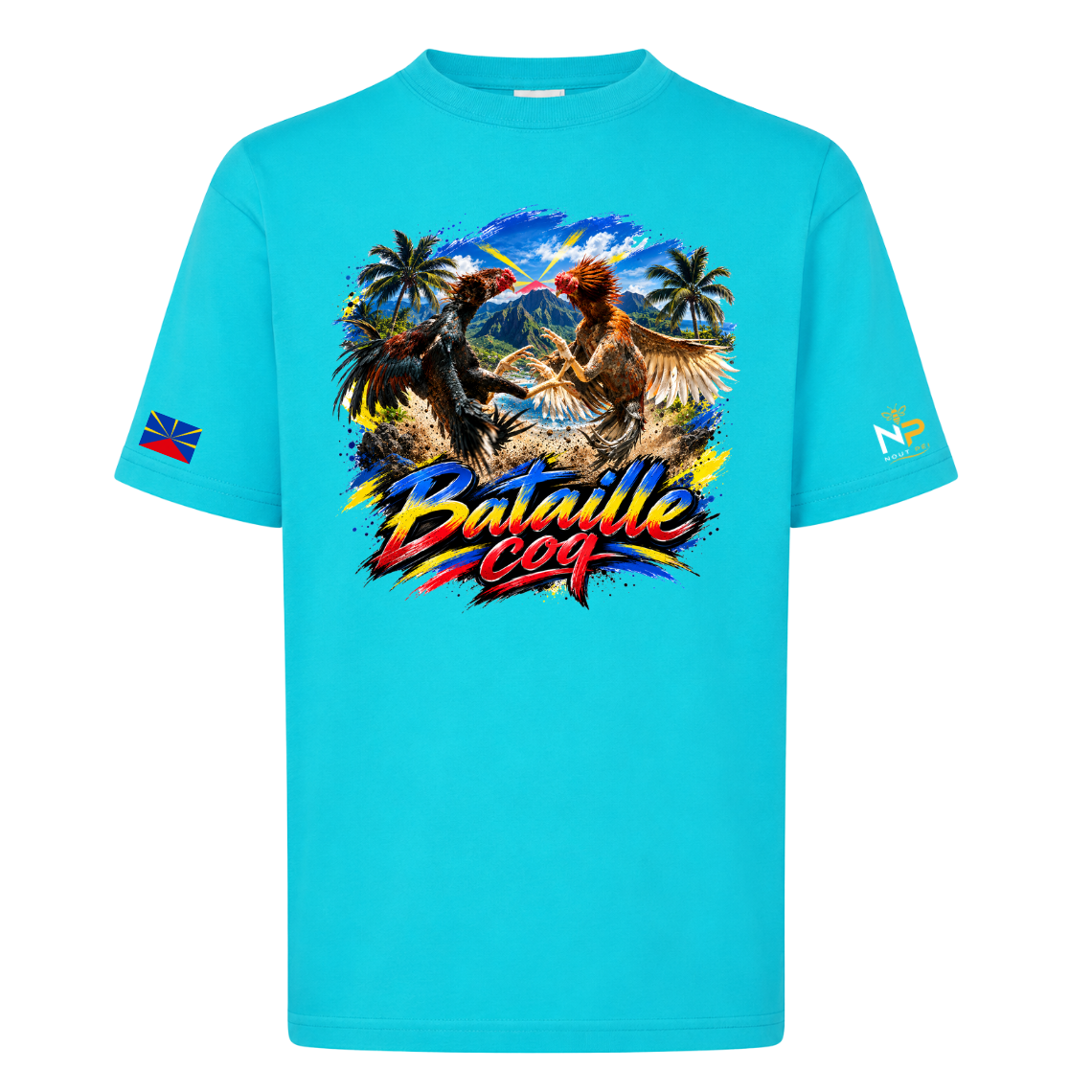 T-shirt Enfant Bataille Coq La Réunion | Nout Péi