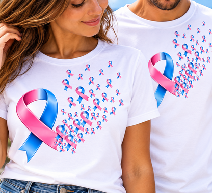 T-shirt blanc – L'Envol des Rubans Rose & Bleu | Nos Tout Petits