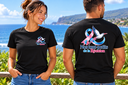 T-shirt noir– Nos Tout-Petits de La Réunion – 100 % Coton