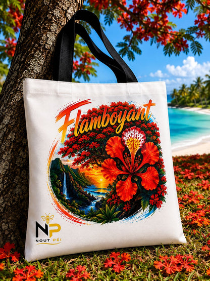 Tote Bag Nout Péi – Édition Flamboyant